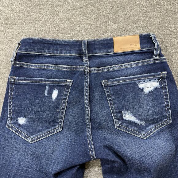 BKE Stella Women Ankle Skinny Jeans Dark Wash Distressed Low Rise Slim Fit 27 - Picture 7 of 7